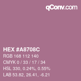 Color code: HEX #A8708C | qconv.com