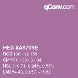 Color code: HEX #A8709E | qconv.com