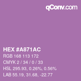 Color code: HEX #A871AC | qconv.com
