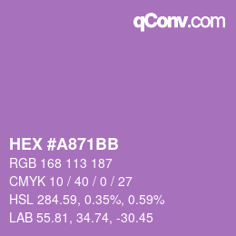 カラーコード: HEX #A871BB | qconv.com