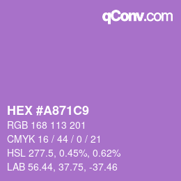 Color code: HEX #A871C9 | qconv.com