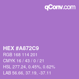 Color code: HEX #A872C9 | qconv.com