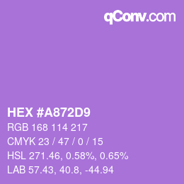 Color code: HEX #A872D9 | qconv.com