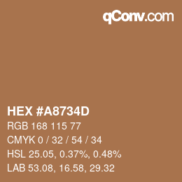 Farbcode: HEX #A8734D | qconv.com