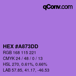 Color code: HEX #A873DD | qconv.com