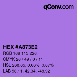 カラーコード: HEX #A873E2 | qconv.com