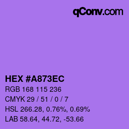 Color code: HEX #A873EC | qconv.com