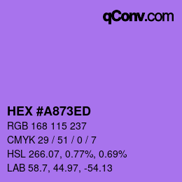 颜色代码: HEX #A873ED | qconv.com