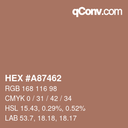 Farbcode: HEX #A87462 | qconv.com