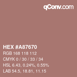 Color code: HEX #A87670 | qconv.com