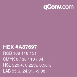 Color code: HEX #A87697 | qconv.com
