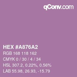 カラーコード: HEX #A876A2 | qconv.com