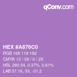 Farbcode: HEX #A876C0 | qconv.com