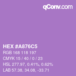 Color code: HEX #A876C5 | qconv.com