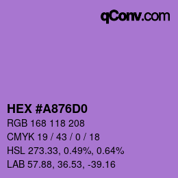 Color code: HEX #A876D0 | qconv.com