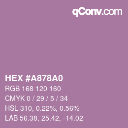 颜色代码: HEX #A878A0 | qconv.com