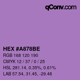 Color code: HEX #A878BE | qconv.com