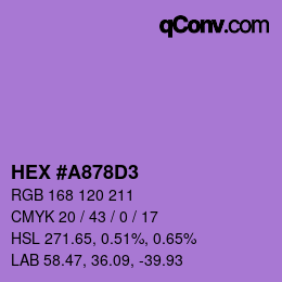 Color code: HEX #A878D3 | qconv.com