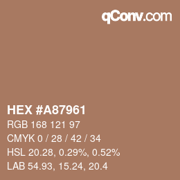 Color code: HEX #A87961 | qconv.com