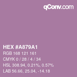 カラーコード: HEX #A879A1 | qconv.com