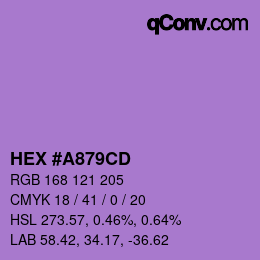 カラーコード: HEX #A879CD | qconv.com