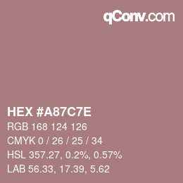 Color code: HEX #A87C7E | qconv.com