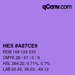 Color code: HEX #A87CE9 | qconv.com