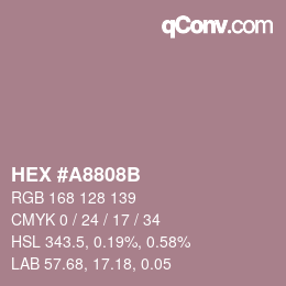 Color code: HEX #A8808B | qconv.com