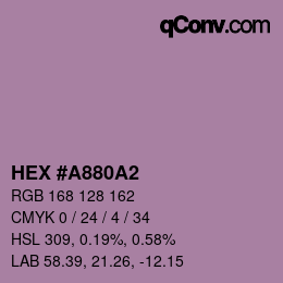 カラーコード: HEX #A880A2 | qconv.com