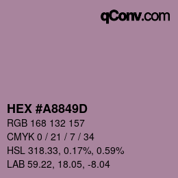 颜色代码: HEX #A8849D | qconv.com