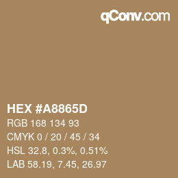 Código de color: HEX #A8865D | qconv.com