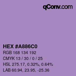 Color code: HEX #A886C0 | qconv.com