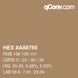 Color code: HEX #A88765 | qconv.com