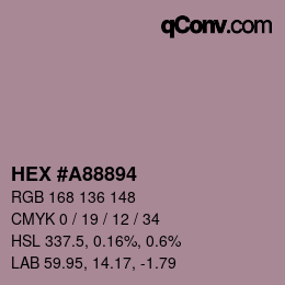 Color code: HEX #A88894 | qconv.com