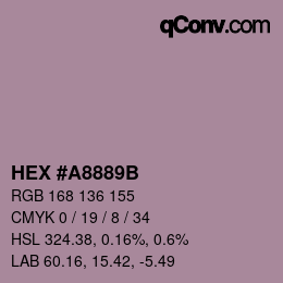 Color code: HEX #A8889B | qconv.com
