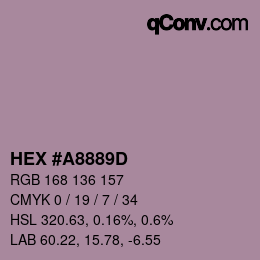 カラーコード: HEX #A8889D | qconv.com
