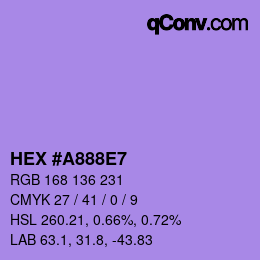 颜色代码: HEX #A888E7 | qconv.com