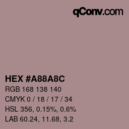 Color code: HEX #A88A8C | qconv.com