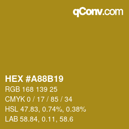 Color code: HEX #A88B19 | qconv.com