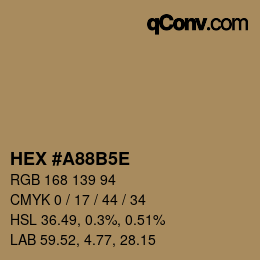 Código de color: HEX #A88B5E | qconv.com