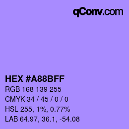 Color code: HEX #A88BFF | qconv.com