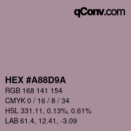 Color code: HEX #A88D9A | qconv.com