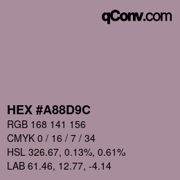 Color code: HEX #A88D9C | qconv.com