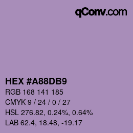 颜色代码: HEX #A88DB9 | qconv.com