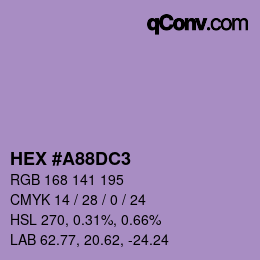 Color code: HEX #A88DC3 | qconv.com