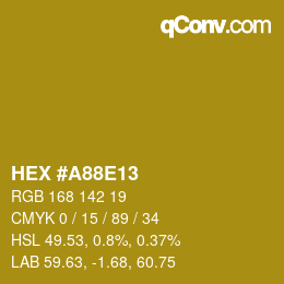 Color code: HEX #A88E13 | qconv.com