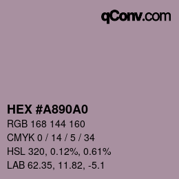カラーコード: HEX #A890A0 | qconv.com