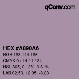 カラーコード: HEX #A890A6 | qconv.com