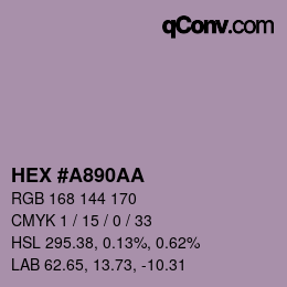 カラーコード: HEX #A890AA | qconv.com