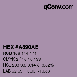 Color code: HEX #A890AB | qconv.com